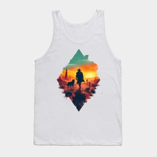 Lone Wanderer Ventures the Wasteland - Diamond Frame - Post Apocalyptic Tank Top